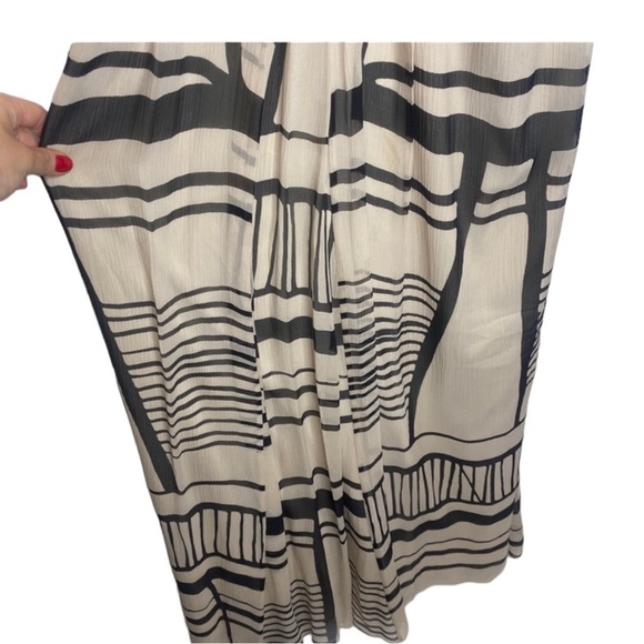 CLUB MONACO Hudson Dress Robe Silk Maxi Dress in Khaki /Black Size 4 - Picture 14 of 14